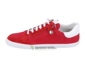 Barefoot tenisky Filii - ADULT Love You Velours/Canvas Red bok
