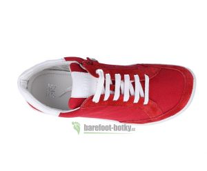 Barefoot tenisky Filii - ADULT Love You Velours/Canvas Red shora