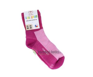 Detské SURTEX merino športové ponožky froté - ružové | 16-17 cm