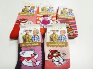 Termo ponožky pre dievčatá s medvedíkom | 32-35