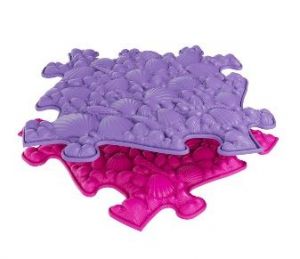 Ortopedická podlaha MUFFIK puzzle Lastury tvrdé | fialové, ružový