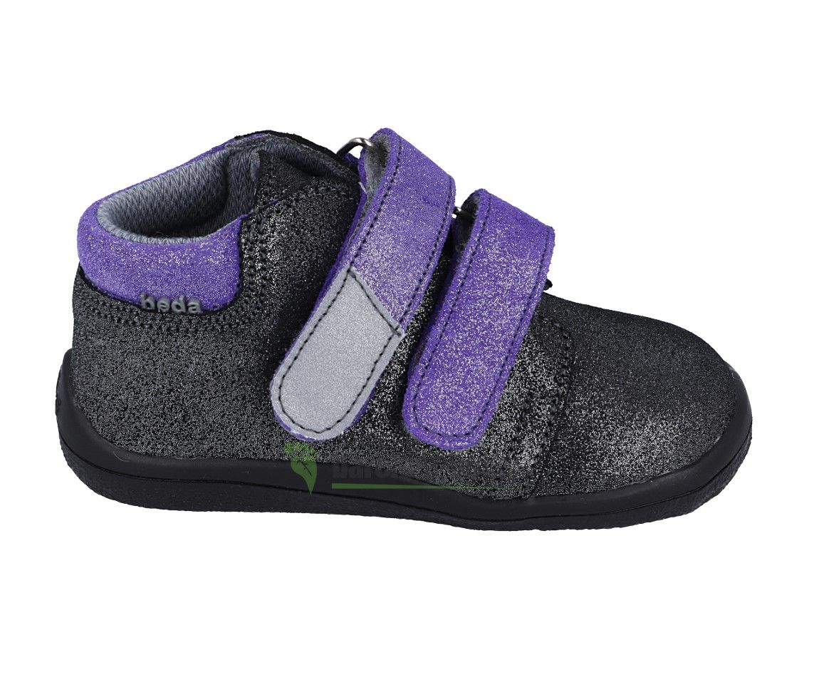 Beda Barefoot Dark violette - celoroční boty s membránou