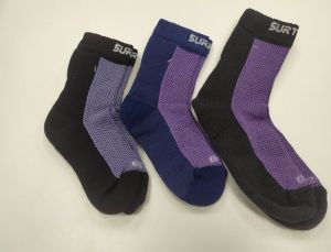 Detské SURTEX merino ponožky froté - tenké fialové