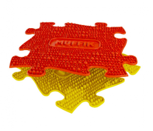 Ortopedická podlaha puzzle Muffik tvrdý | červený, žltý