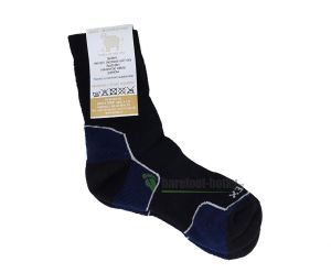 SURTEX merino ponožky froté čierno-modré - voľný lem | 41-43