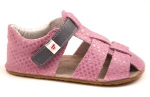Ef barefoot sandálky - ružové so šedou | 25, 28, 33