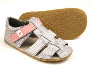 Ef barefoot sandálky - stříbrné podrážka