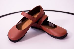 Ahinsa shoes Balerínka- hnedé sa semišom (Sundar)