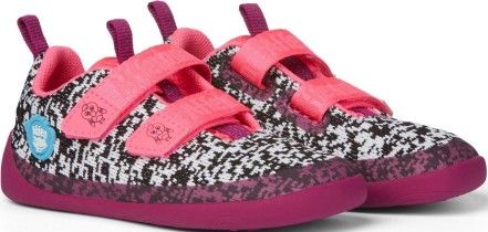 Detské barefoot topánky Affenzahn lowcut Knit Flamingo-Black / White / Pink