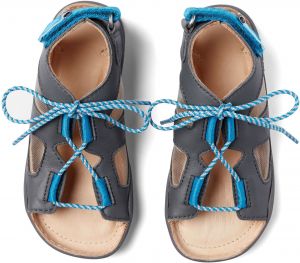 Dětské barefoot sandály Affenzahn Sandal Leather Dog-Grey shora