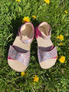OKBARE barefoot sandálky Mirisa D203 fuchsiová/růžová třpytivá