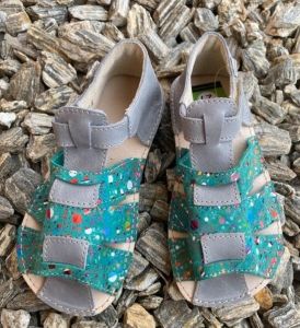 OKBARE barefoot sandálky Palm D201 sivá / zelená | 26