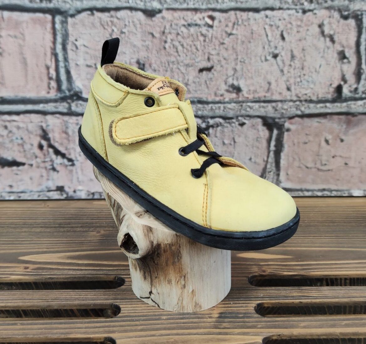Barefoot kožené boty Pegres BF52 - žlutá