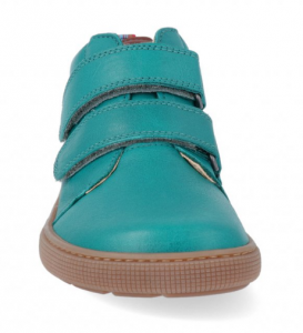 Barefoot celoroční obuv KOEL4kids - VELVET turquoise zepředu