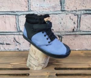 Zimné barefoot kožené topánky Pegres BF40 - modrá | 27, 29, 31, 35
