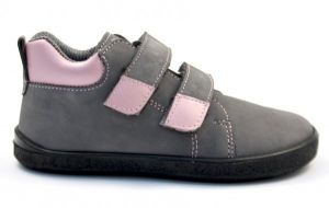 Barefoot kožené celoročné topánky EF Bea grey rose | 26, 27, 28, 29, 30, 31, 33