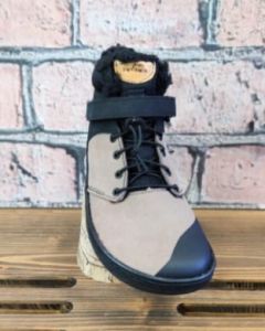 Zimné barefoot kožené topánky Pegres BF40 - capuccino | 29, 30