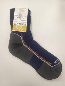 Surtex ponožky froté - 95% merino tmavo modré s bielym pruhom | 41-43