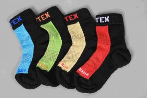 Detské SURTEX merino ponožky froté - tenké červené