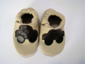 Topánočky Menu baby shoes - béžové s autíčkom | 1 (4-8 M)