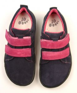 Barefoot kožené celoroční boty EF Pipper Navy Amarant pár shora