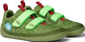 Detské barefoot topánky Affenzahn Happy Knit Dragon - green/red