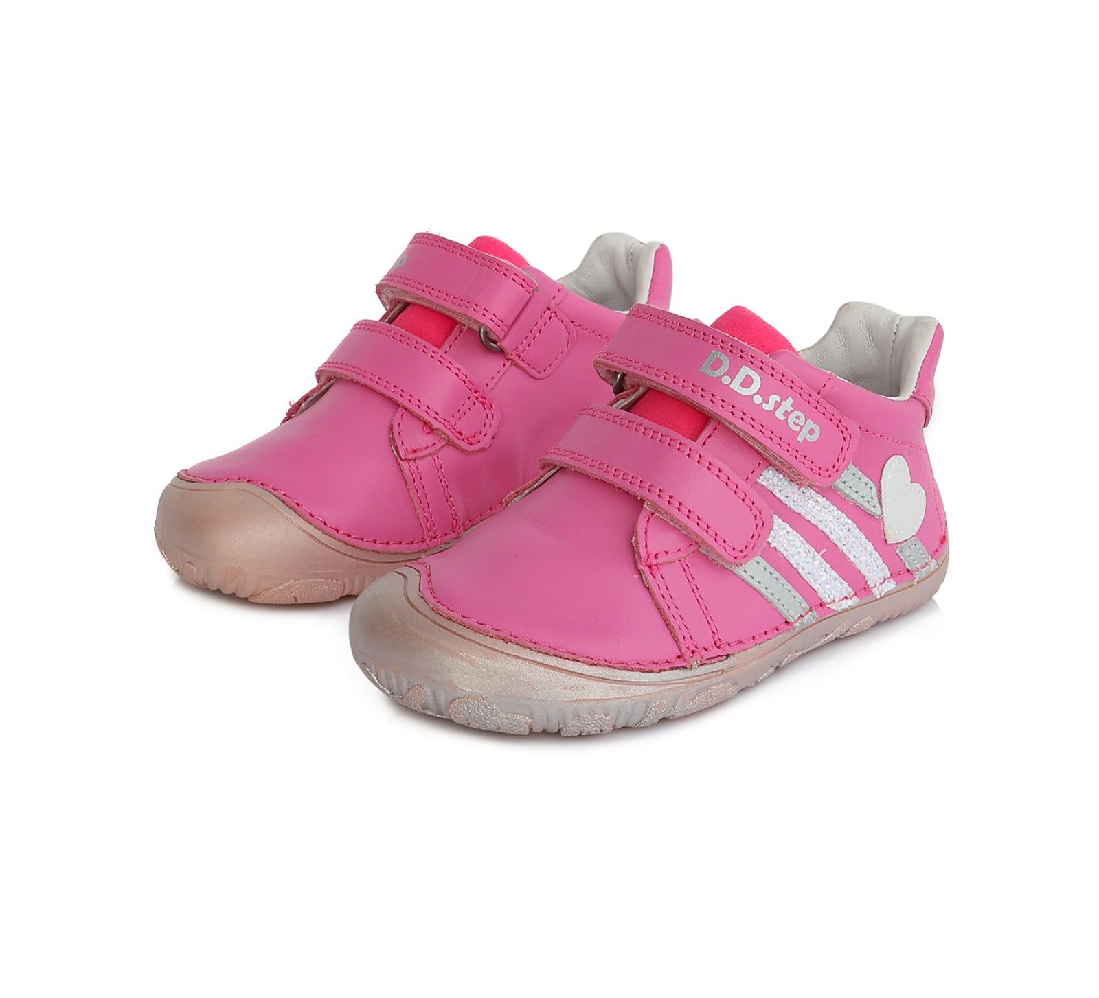 DDstep 073 celoroční boty růžové - srdce