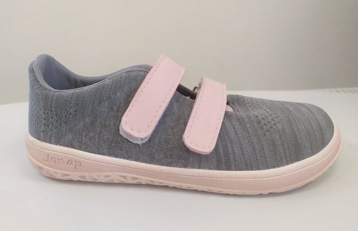 Jonap barefoot tenisky Knitt 3D - šedorůžový melír