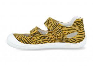 Barefoot sandálky Koel4kids - Dalila yellow zebra bok