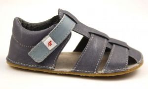 Ef barefoot sandálky - šedé s modrou | 24, 29, 30, 32, 33