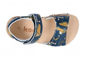 Barefoot sandálky Koel - Amelia tractor blue shora