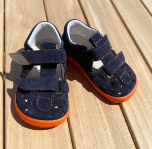 Beda Barefoot sandále Blue mandarine | 25, 27, 29, 30, 31, 32, 34, 35, 36, 37, 38