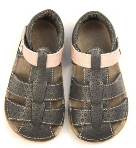 Ef barefoot sandálky - šedé s ružovou