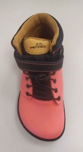 Barefoot kotníkové boty Pegres BF56 - lososové shora
