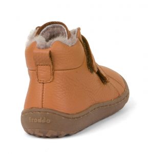 Froddo barefoot zimní kotníkové boty cognac - kožíšek zezadu
