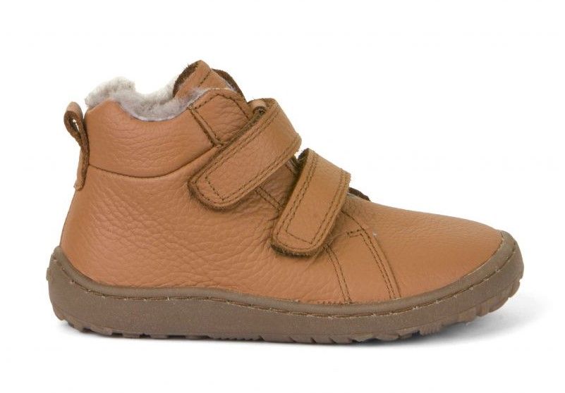 Froddo barefoot zimní kotníkové boty cognac - kožíšek