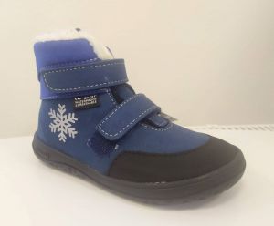 Jonap zimné barefoot topánky Jerry MF modré - vločka