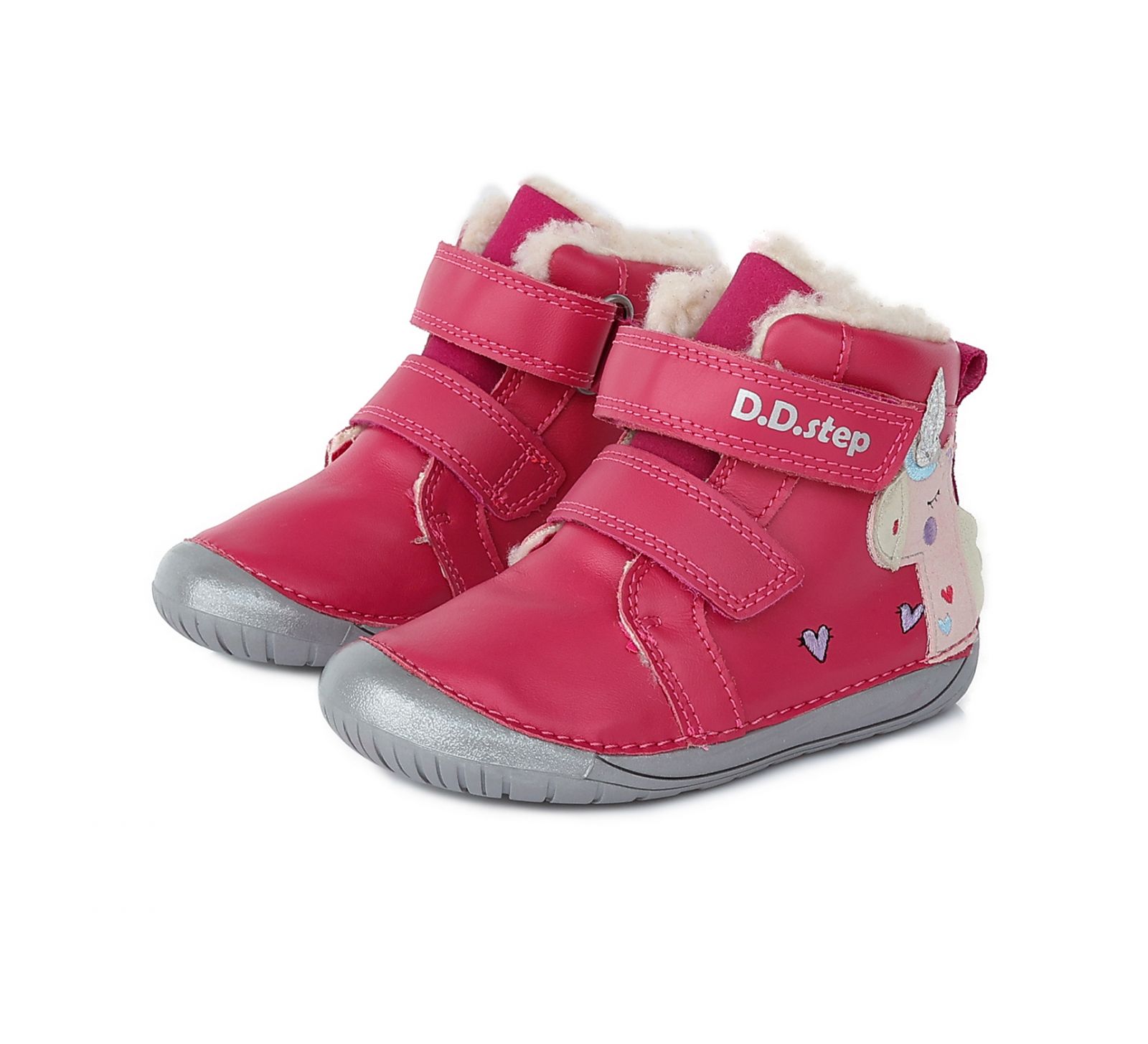 Zimné topánky DDstep 070 - ružové - jednorožec