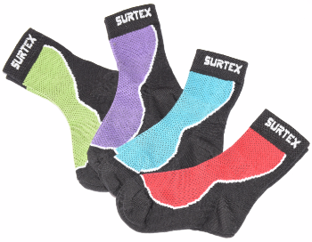 Letní dětské Surtex merino ponožky froté - tenké fialové