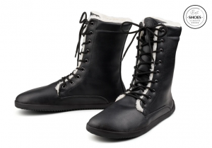 Barefoot zimné vysoké topánky Ahinsa Jaya - čierne Ahinsa shoes