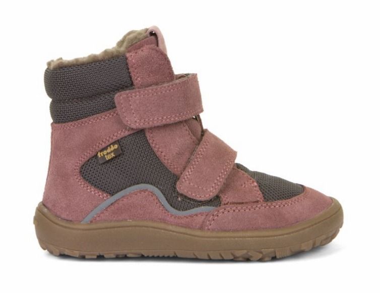 Froddo barefoot zimné vysoké topánky s membránou grey/pink
