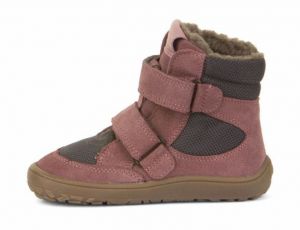 Froddo barefoot zimné vysoké topánky s membránou grey/pink