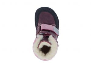 Jonap zimné barefoot topánky Falco vínové - vlna