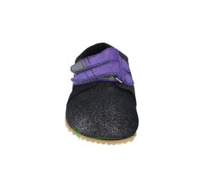 Beda barefoot - Kožené capáčky dark violette - 2 suché zipsy