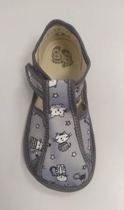 Baby bare shoes Slippers - grey cat