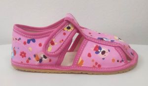 Baby bare shoes slippers - pink teddy | 23, 28, 29, 32