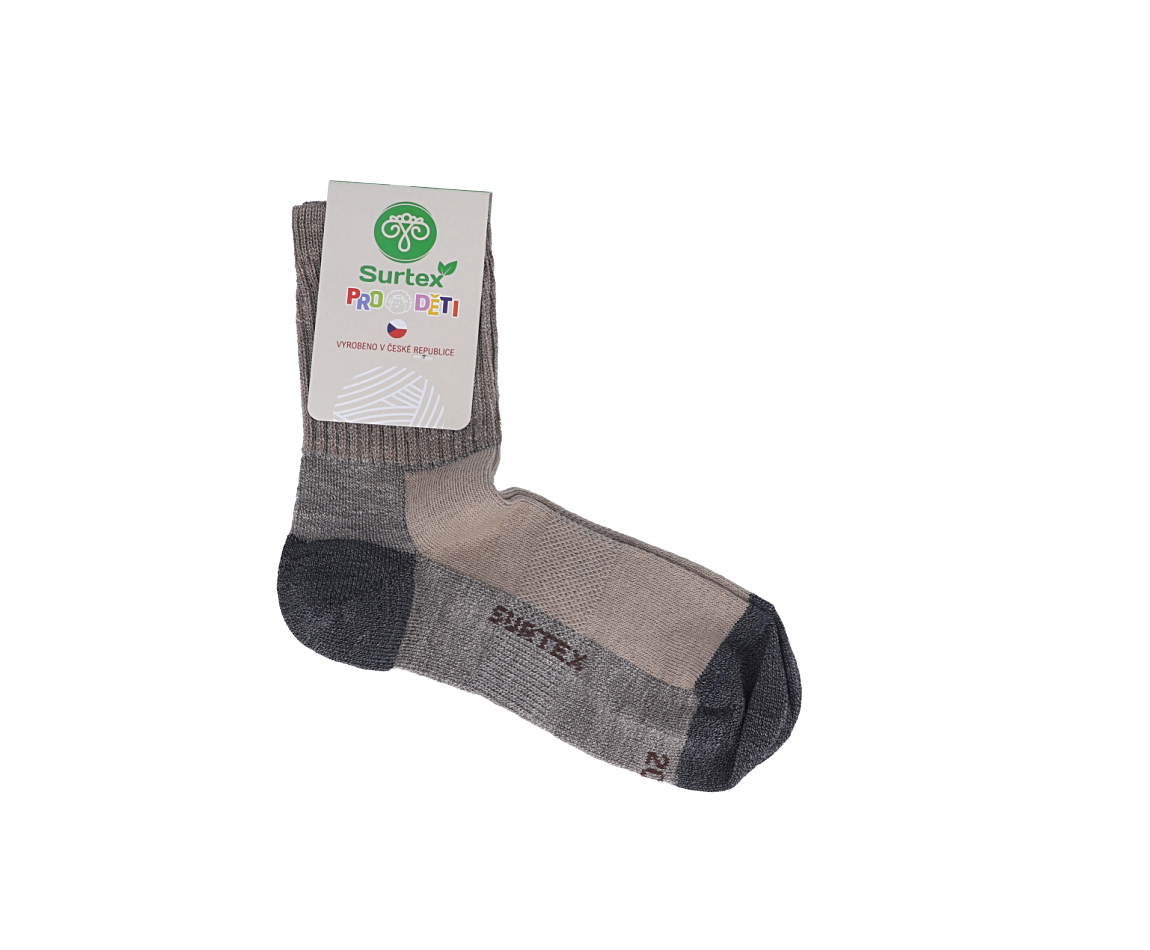 Detské Surtex merino športové ponožky tenké - khaki