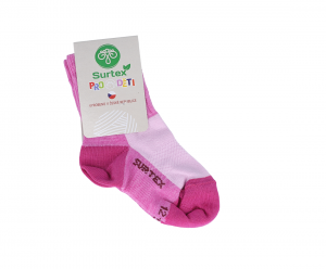 Detské Surtex merino športové ponožky tenké - ružové | 12-13 cm