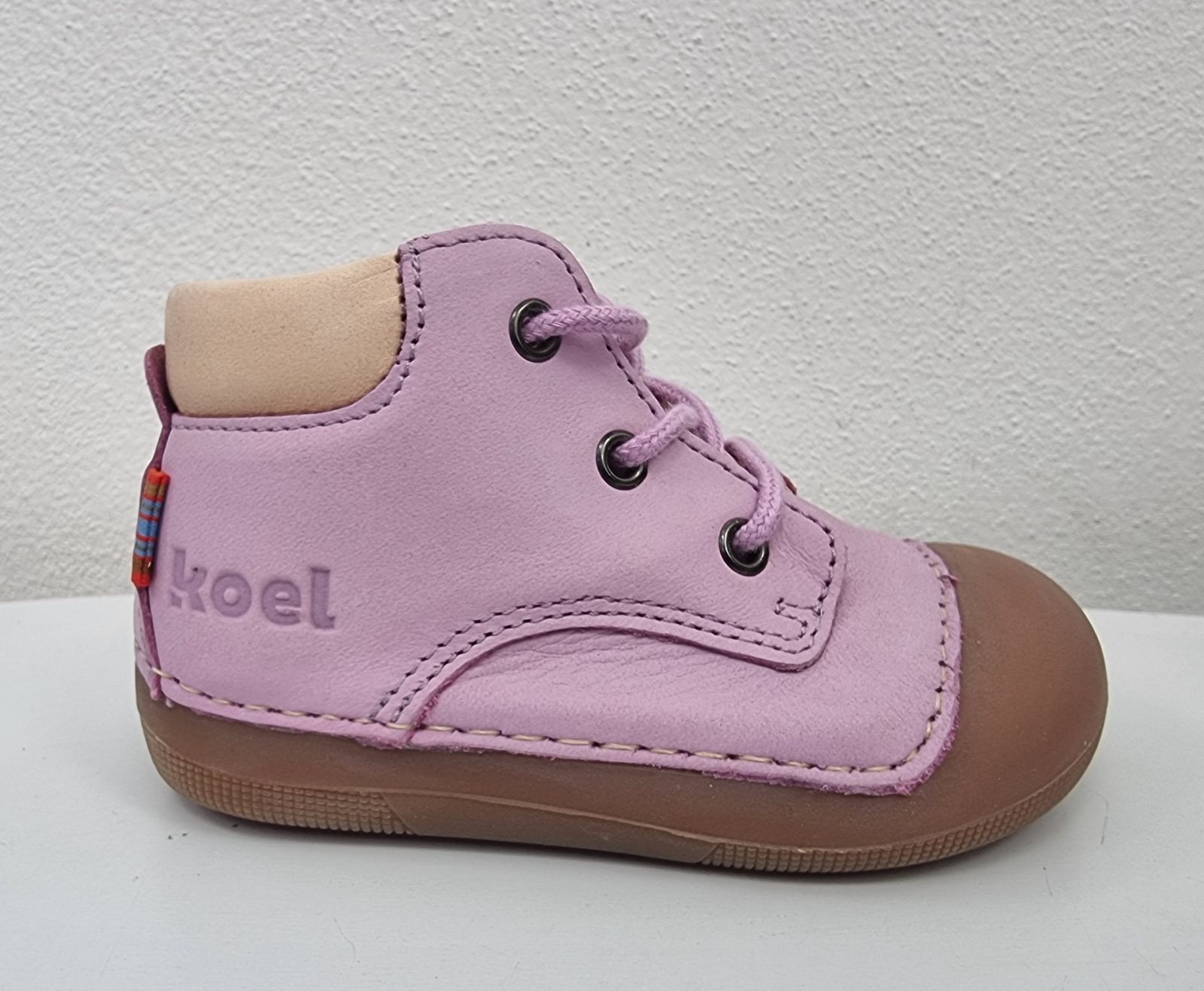 Barefoot kožené boty Koel4kids Avery nubuk - lavandel