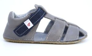 Ef barefoot sandálky - svetlo  sivá s modrou | 21, 22, 25, 26